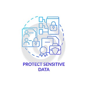 Protect sensitive data blue gradient concept icon