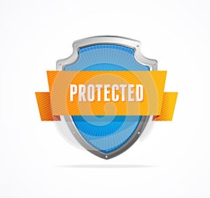 Protect shield on white background
