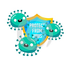 Protect from virus. Covid-19 virus or corona virus shield concept. Fight the sickness.