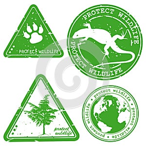 Protect wildlife written inside stamps.