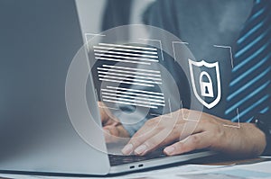 Protect your computer by using a password to prevent identity theft. technology digital cyber network internet privacy access
