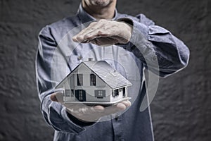 Protect your house insurance, security and home protection concept