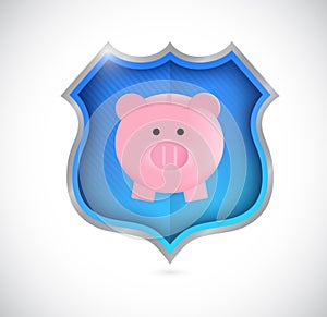 Protect your savings concept shield. illustration