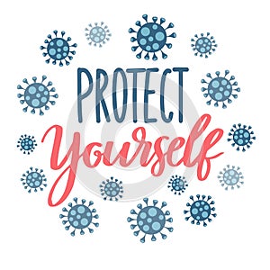 Protect yourself from coronavirus. Sticker for social media content