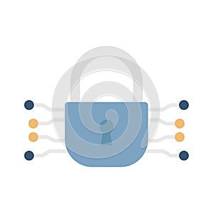 Protected connection Flat Vector icon which can easily modify or edit