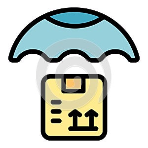 Protected delivery icon vector flat