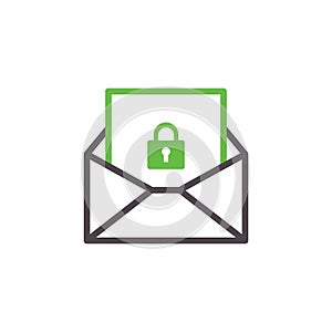 Protected email concept. Vector illustration decorative design