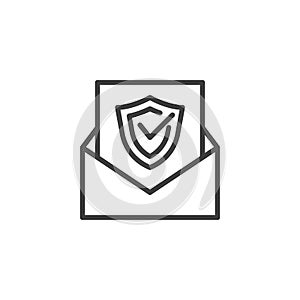 Protected email line icon