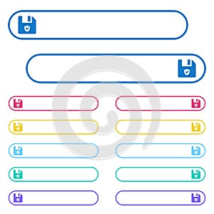 Protected file icons in rounded color menu buttons
