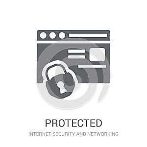 Protected icon. Trendy Protected logo concept on white background from Internet Security and Networking collection