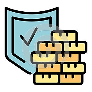 Protected money icon vector flat