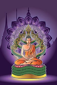 Protected by Naga King (Pang Nak Prok).The Saturday Buddha image