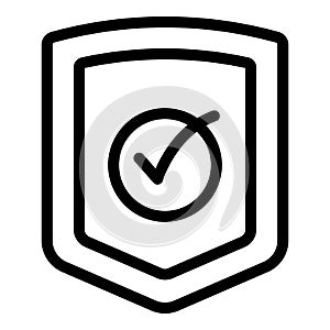 Protected overview icon outline vector. Financial result photo