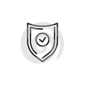 Protected security shield line icon