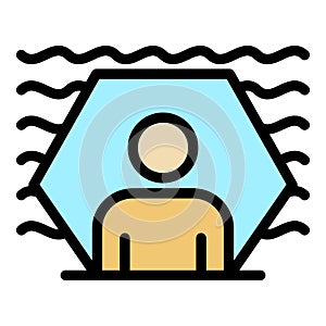 Protected sound man icon color outline vector