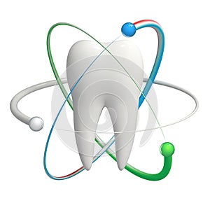 Protected tooth - realistic 3d vector icon