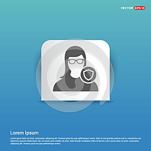 Protected user icon - Blue Sticker button