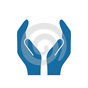 Protecting hands vector icon