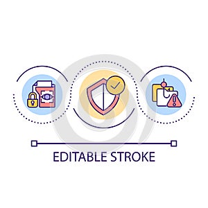 Protecting sensitive information loop concept icon