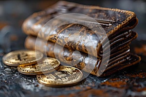 Protecting Your Bitcoin Wallet for Secure Cryptocurrency Transactions. Concept Bitcoin Wallet,