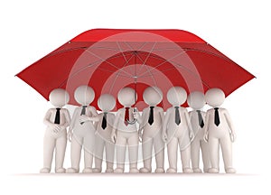 Protection - 3d business people