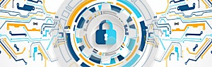 Protection background. Technology security, encode and decrypt
