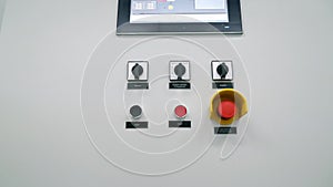 Protection cabinet transformer and automatic control switch. Modular substation