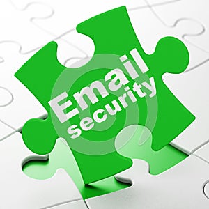 Protection concept: Email Security on puzzle background