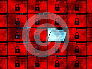 Protection concept: folder icon on Digital