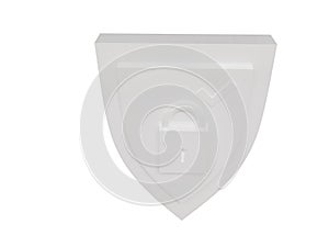 Protection enabled white symbol. 3d render.