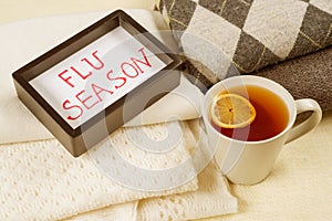 Protection from flu season - warm woolen clothing and lot of hot drinks.