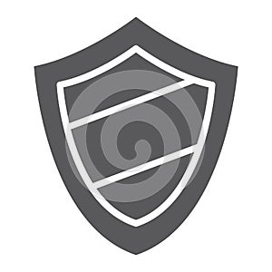 Protection glyph icon, guard and safety, shield sign, vector graphics, a solid pattern on a white background.