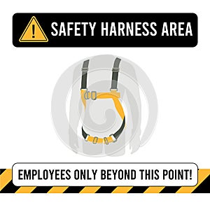 Protection Harness Area Construction Safety Poster