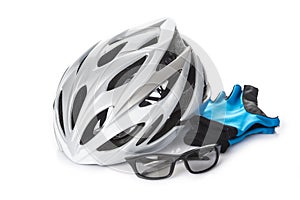 Protection helmet gloves and glasses for cycling