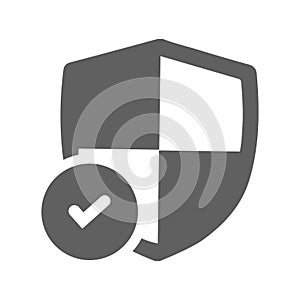 Protection icon. gray vector graphics