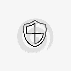 Protection icon. Secure from virus, safety symbol. Shield for computer security concept