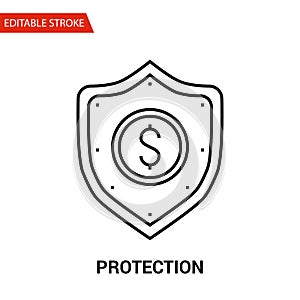 Protection Icon. Thin Line Vector Illustration