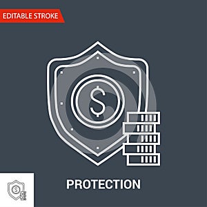 Protection Icon. Thin Line Vector Illustration