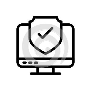 Protection vector thin line  icon