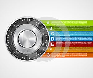 Protection information. Combination safe lock design concept infographics.