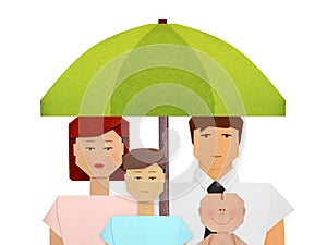 Protection insurance of family social concept illustration