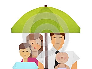 Protection insurance of family social concept illustration