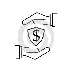 Protection money minimal icon black line