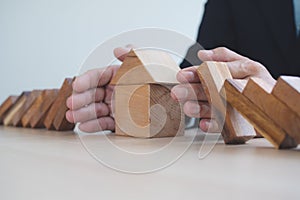 Protection mortgage from domino effect by insurance plan
