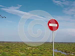 Protection of Nature. stop sign Movement Prohibition