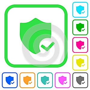 Protection ok vivid colored flat icons icons