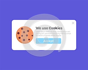 Protection of personal data information cookie and internet web page we use cookies policy concept.