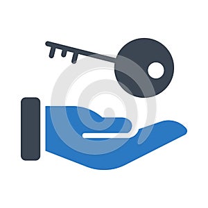 Protection reception vector glyph flat icon