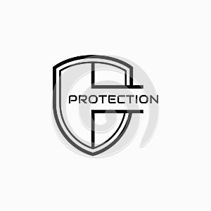 Protection shield icon vector illustration