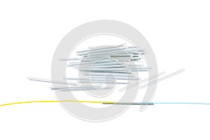 Protection sleeve with optic fiber isolated on a white background